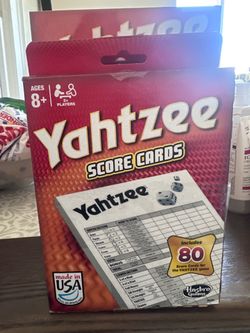 Yahtzee game and score cards