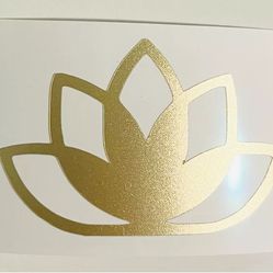 Lotus Decal Sticker in Gold, 2”x1.5”, NEW!