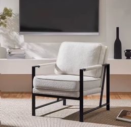 Mid century accent Chair color ivory