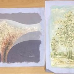 Vintage Abstract & Landscape Canvas Paintings