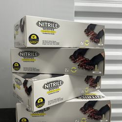4box Large Black Nitrile Gloves.  