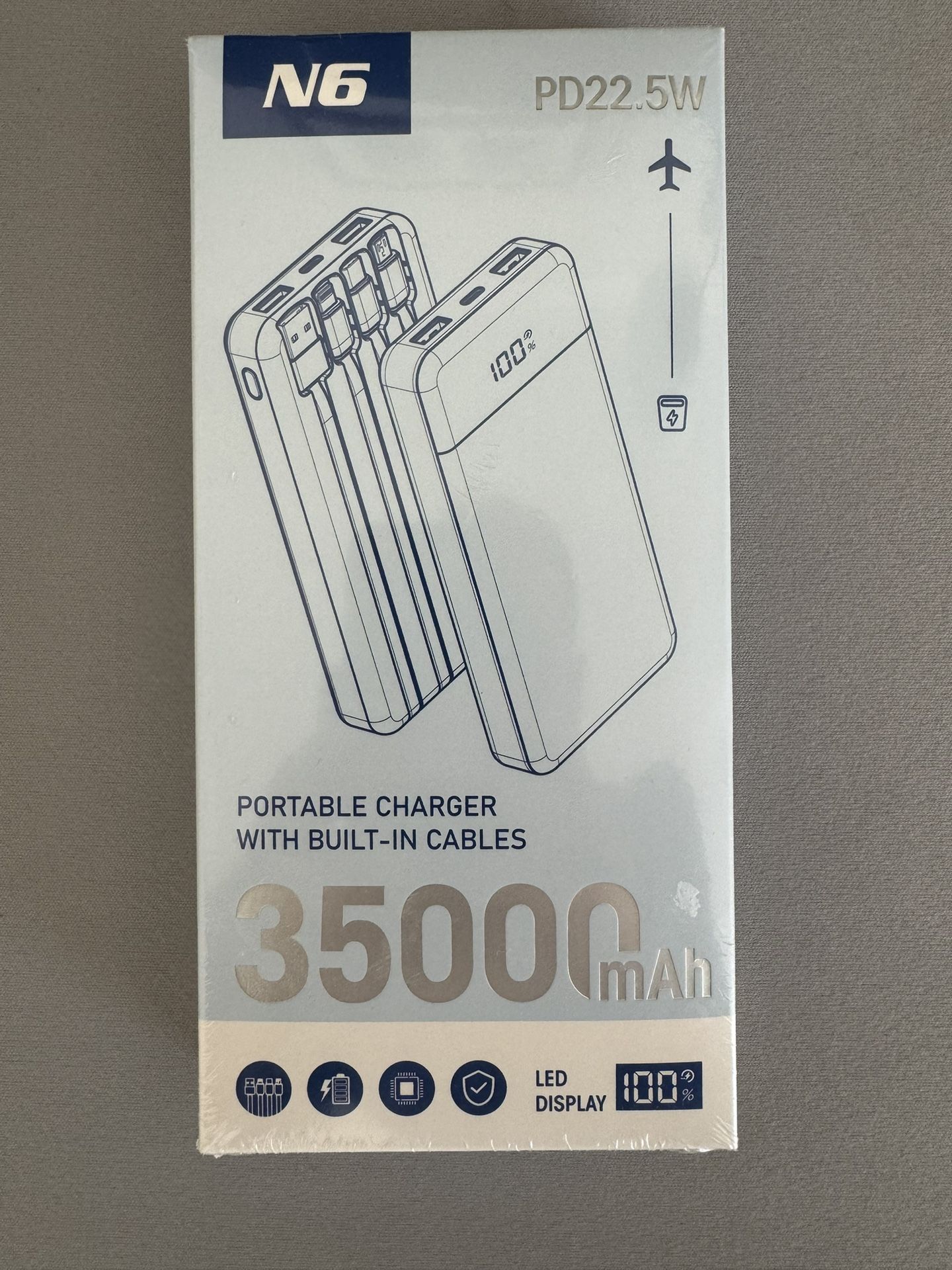 SABANI N6 Portable Charger 35000mAh Power Bank, 22.5W PD Fast Charging