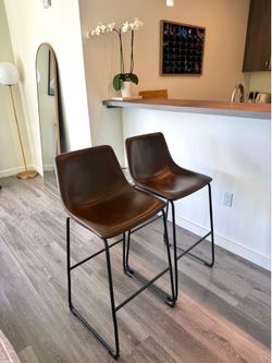 Faux leather bar stools