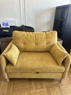 Comfy Yellow Loveseat (PICKUP ONLY-ASAP)