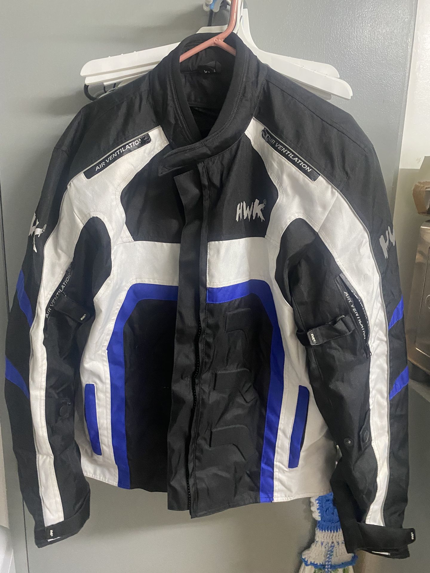 XL Hwk Motorcycle Jacket Blue White And Black XL