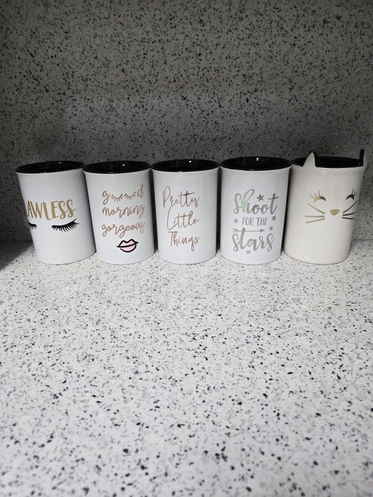 Tri-Coastal Design Makeup Brush Holder Organizer Cup Ceramic,$15.00 EACH.