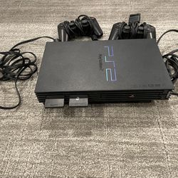 PS2 Console With 2 Wired Controllers