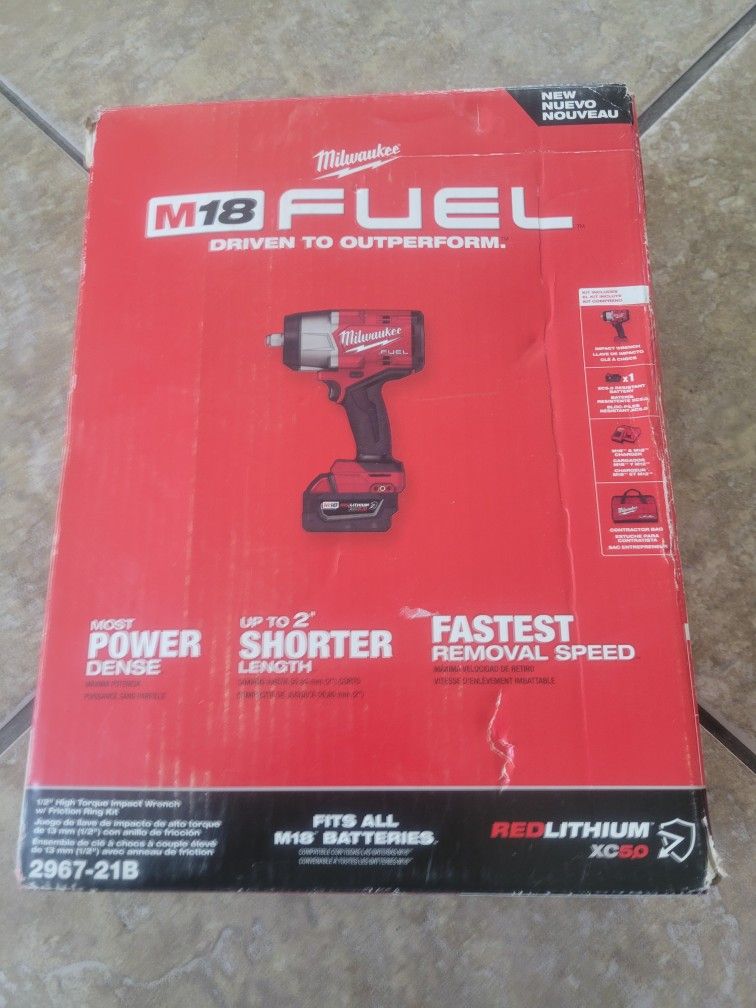 BRAND NEW MILWAUKEE 2967-21B M18 FUEL 18V BRUSHLESS CORDLESS 1/2" IMPACT WRENCH KIT