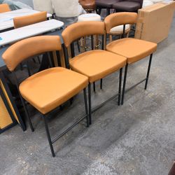 Brown Modern B ar Sto ols Set of 3,