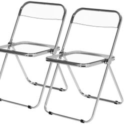Acrylic Clear Metal Folding Chairs 2 Pack