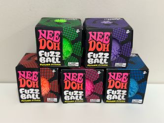 AUTHENTIC Needoh Fuzz Ball Flower Power Green Orange Pink Blue Purple
