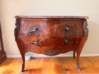 Vintage Marble Top Bombè Dresser