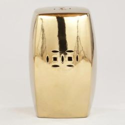 Gold Ceramic Stool In Excellent Condition 