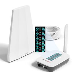 Cell Phone Booster for Home, Smart LCD Display, Cell Phone Signal Booster Up to 5,000 Sq.Ft, Boost 5G & 4G LTE for All U.S. Carriers -Verizon, AT&T, T