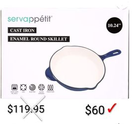 Custom Iron enamel round skillet