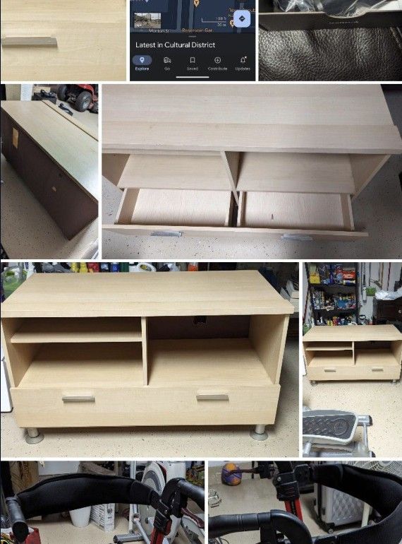 TV Stand Console Cabinet with Drawers and Shelves 