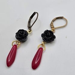 Black Rose Earrings 