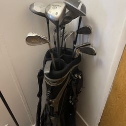 Golf clubs and bag