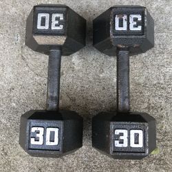 Pair Of 30 Lb Dumbbells
