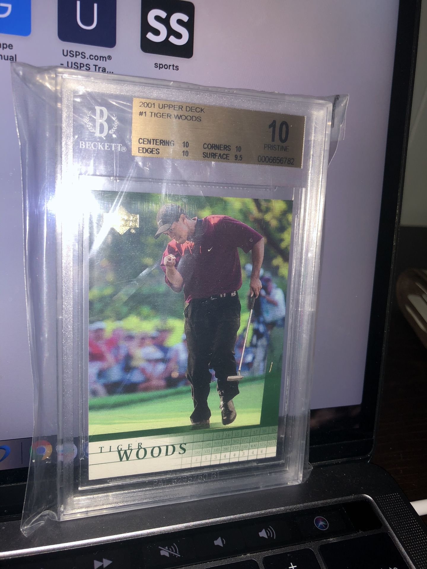 tiger woods BGS 10 pristine 2001 upper deck 1