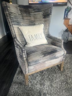 High back Gray And Stone Colored  Chairs 