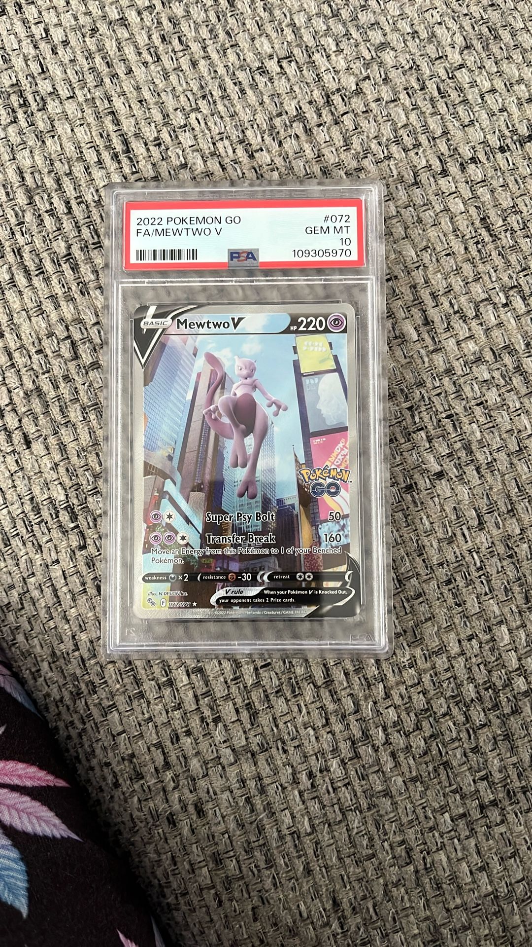 Psa Gem Mint 10 2022 Pokemon Go Fa/mewtwo V