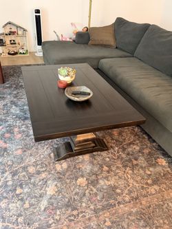 Solid wood coffee table-Rustic farmhouse style
