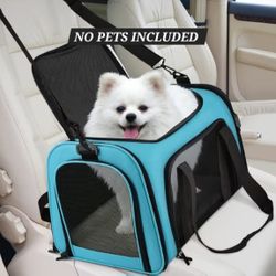 New Henkelion Pet Carrier for Small Medium Cats Dogs Puppies up to 15 Lbs, Airline Approved Small Dog Carrier, Blue