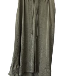ZARA WOMAN Wrinkle Effect MIDI Satin Skirt Olive  Light Khaki Small WOMAN Wrinkle Effect MIDI Satin Skirt in Olive.   Comes from a pet and smoke free 