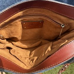 Patricia Nash Rosa Square Flap Bag - Denim Patchwork NEW Without Tags