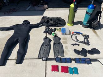 Complete Scuba Diving Gear Package – ScubaPro, 2 Tanks, BCD, Regulators + Xcel Wetsuit