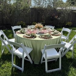 Sage Green And Pink Table And Dessert Table Decorations For Wedding, Birthday, Bridal Shower