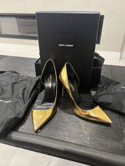 Saint Laurent Gold New Heels 37