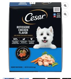 12lb bag of Cesar Small Breed Rotisserie Chicken And Spring Vegetables Dry Dog Food Adult
