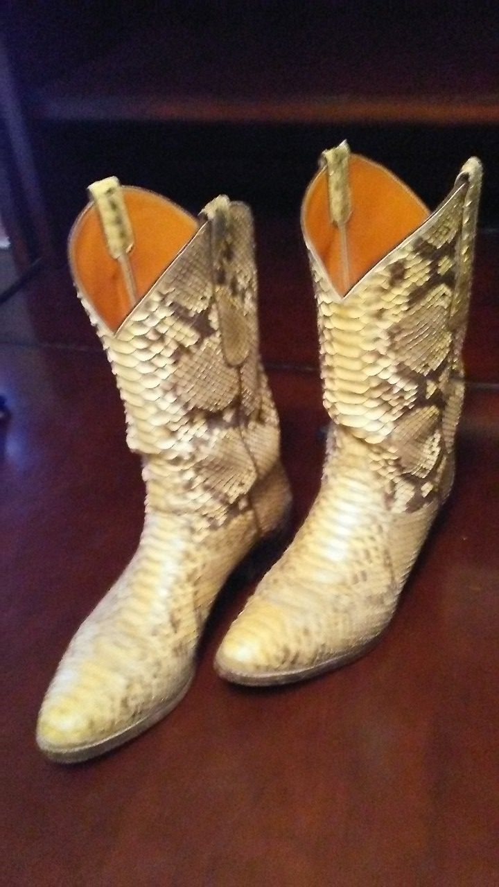 COWBOY BOOTS SNAKE SKIN Custom Made By Dennis Moon Moonwalker Boots
