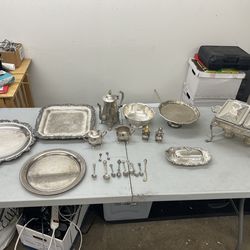 Silver plated serving items
