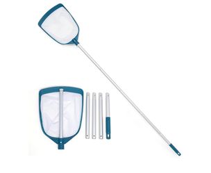 POOLWHALE Upgrades Swimming Pool Leaf Net Skimmer Rake with Adjustable Aluminum Pole and Nylon Medium Fine Mesh for Cleaning Swimming Pools, Hot Tubs,