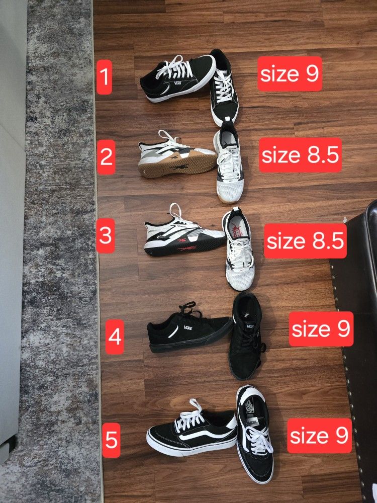Men's Vans And Reebok Shoes