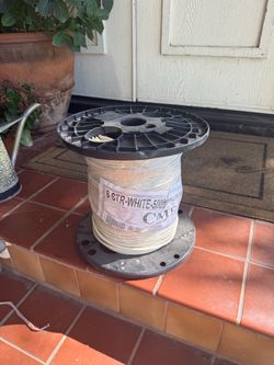 8 AWG THHN 500ft white, copper wire stranded