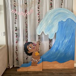 Disney Moana wood backdrop