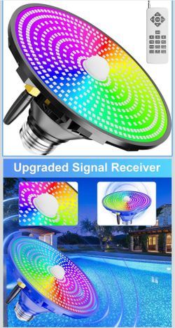 LED Pool Light Bulb for Inground Pool with Remote Control, Swimming Pool Led Lights 12 Color Changing Above Ground Pool Led Lights E26 Base for Ingrou