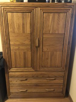 Bassett solid wood armoire and dresser