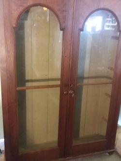 True Antique Wood Book Cabinet