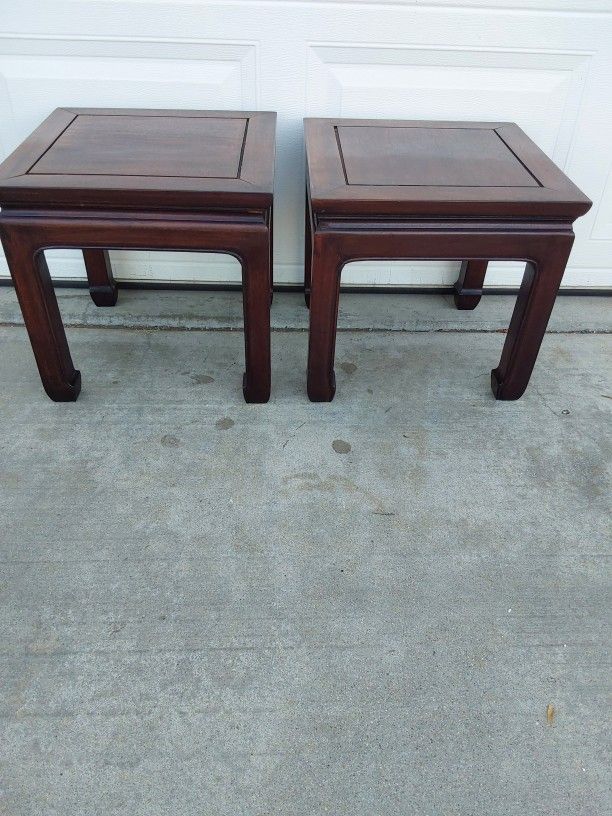 Vintage Wood Petite Tables Or Stands