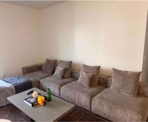 Brown Sectional Sofa with Ottoman (Modular)