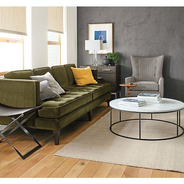 Room & Board Velvet Sofa Couch