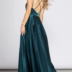Formal Cross Back Gown- Prom dress