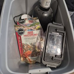 Reptile lights, food, etc .