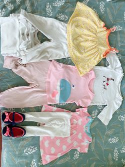 Baby Summer Clothes and shoes - wear 1-2 times