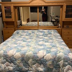 Real Oak Wood King Size Bedroom Set